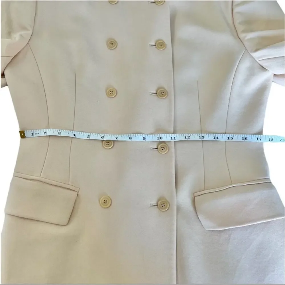 Escada by Margaretha Ley Double Breasted Wool and Silk Blazer Vintage Size 10